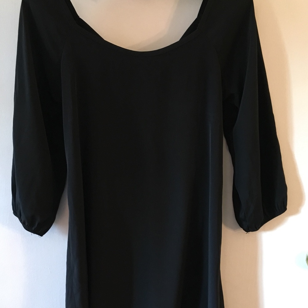 Black bow tie back dress
